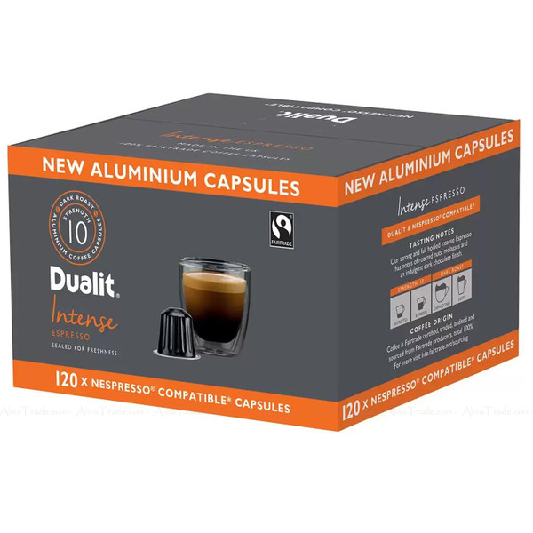 Dualit Aluminium Coffee Drink Cup Aluminium Capsules Intense Strong Pack 120Pods