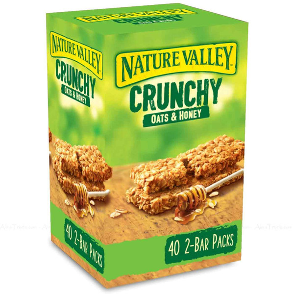 Nature Valley Crunchy Wholegrain Bars Oats & Honey Pack - 2 Bar Packets 40 x 42g