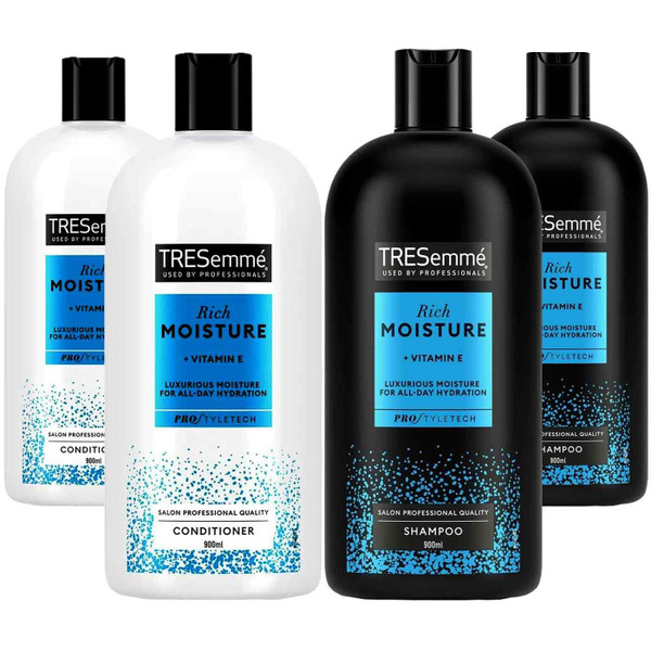 TRESemmé Hair Shampoo & Conditioner TRESemme Moisture Rich Pack Set of 4 x 900ml