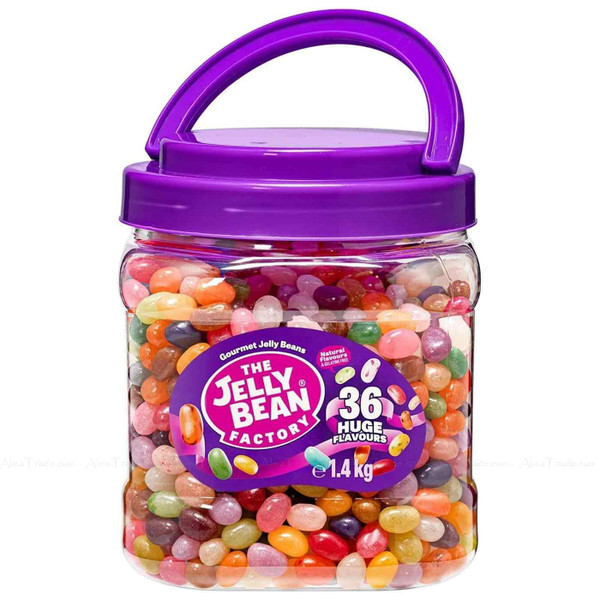 The Jelly Bean Factory Gourmet Sweet Candy 36 Huge Flavours Mix Tub Pack 1.4kg