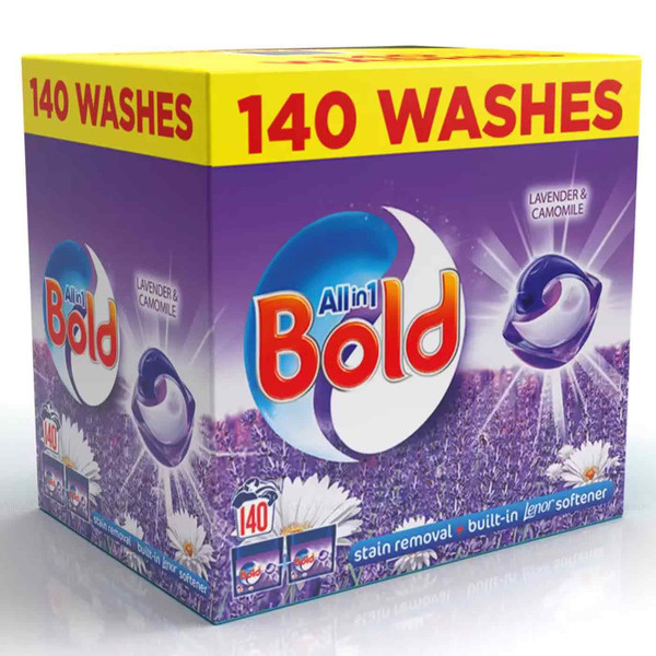 Bold All in One Pods Clothes Detergent Cleaning Scent Washing Capsule Pack140Pcs