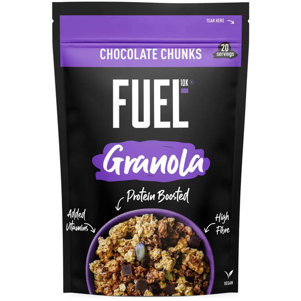 Fuel 10k Chocolate Granola Chunks Tasty Cereal Cluster Oat Protein Fibre Pack1kg