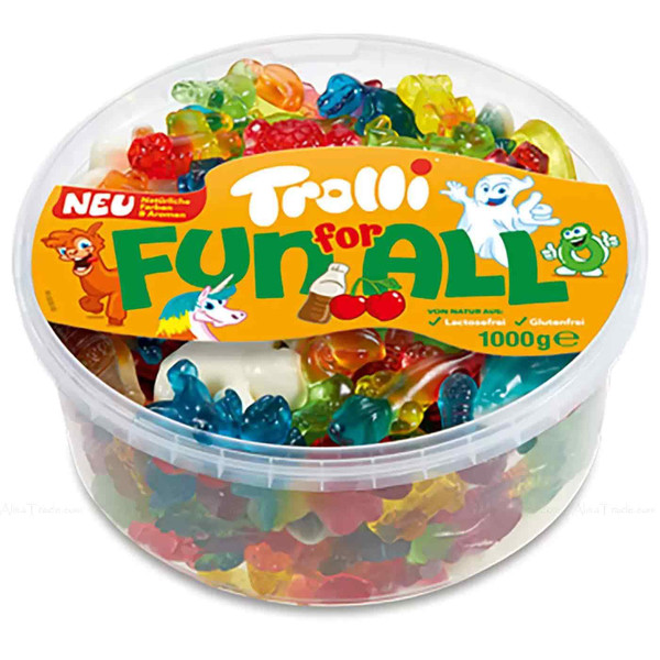 Trolli Fun for All Jelly Fruity Flavour Candy Sweet Treat Party Mix Tub Pack 1kg