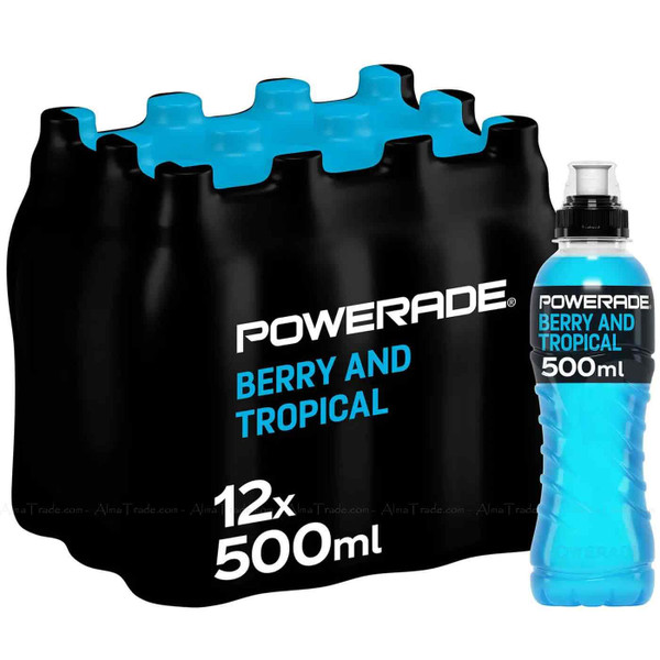Powerade Berry Tropical Flavour Original Hydration Drink Bottle Pack 12 x 500ml
