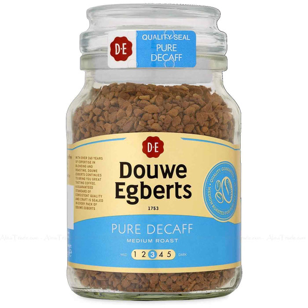 Douwe Egberts Pure Decaff Medium Roast Ground Instant Coffee Granules Jar 400g