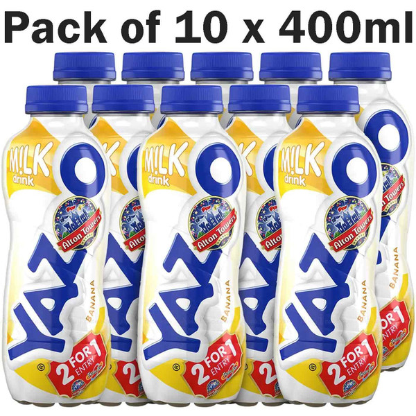 Yazoo Banana Milkshake Drink 2in1 UHT Naturally Calcium Protein Pack 10 x 400ml