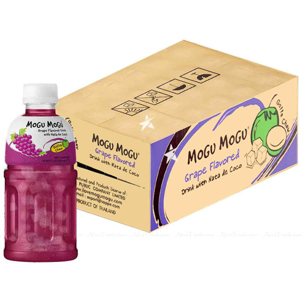 Mogu Mogu Nata De Coco Bites Grape Flavoured Vegan Drink Bottle Pack 24 x 320ml Coco Bites Lychee Flavoured Vegan Drink Bottle Pack 24 x 320ml