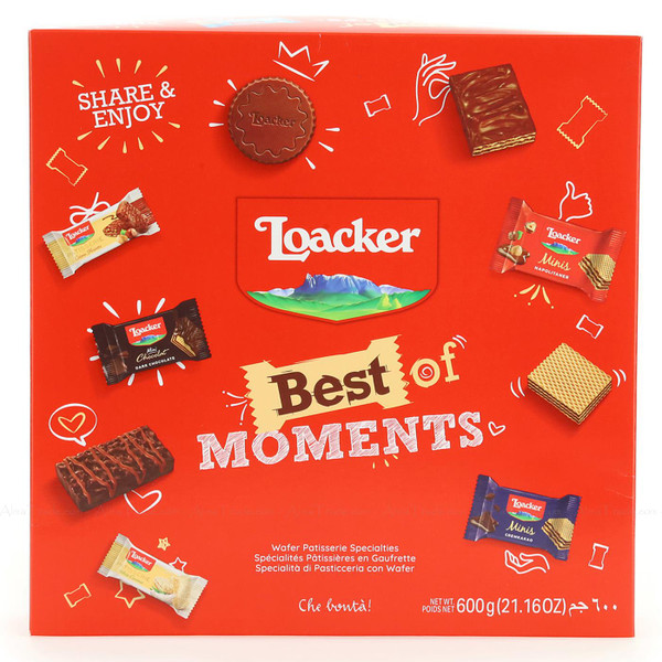 Loacker Best Of Moments Assortment Biscuit Crispy Waffer Chocolate Mix Pack 600g