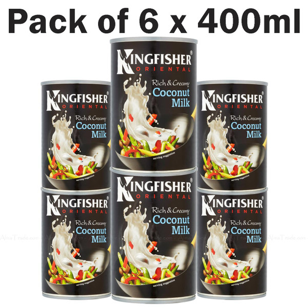 Kingfisher Oriental Coconut Milk Rich & Creamy Cans Cooking Tins Pack 6 x 400ml