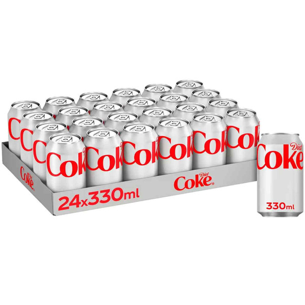 Coca-Cola Diet Coke No Sugar Sparkling Soft Drink Taste Cans Seal Pack 24x330ml