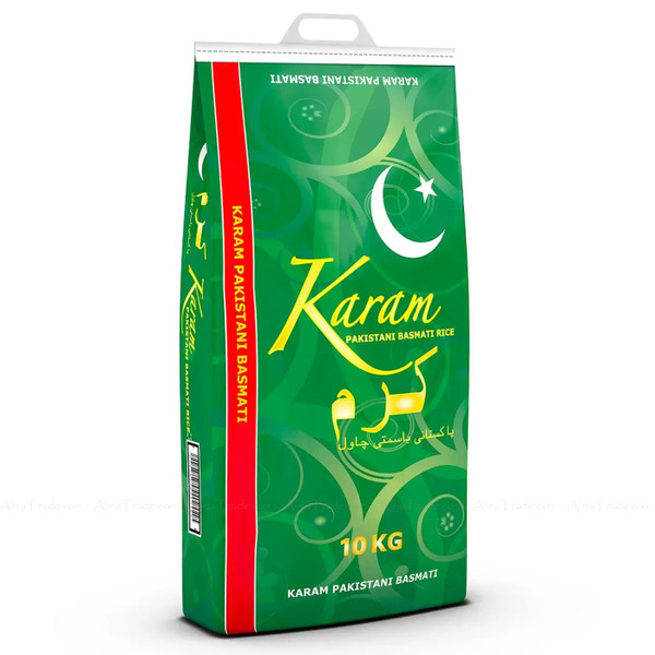 Karam Pakistani Basmati Rice Long Slender Grain Fluffy Aromatic Taste Pack 10kg