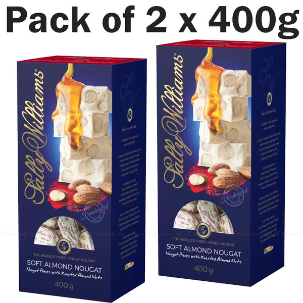Sally Williams Soft Almond Nougat Wrapped Creamy Roasted Nuts Gift Pack 2 x 400g
