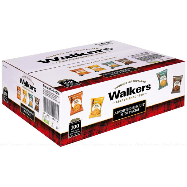 Walkers Biscuits Assorted Shortbread Cookie Variety Mini Packets Pack 100 x 25g