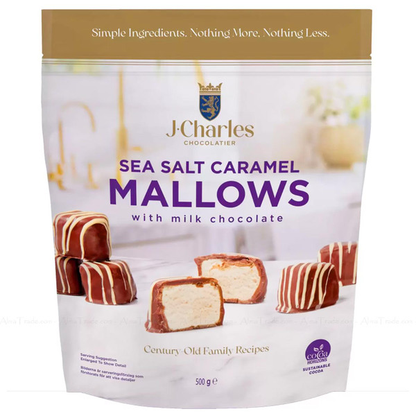 J.Charles Chocolatier Sea Salt Caramel Mallows Milk Chocolate Marshmallow 500g