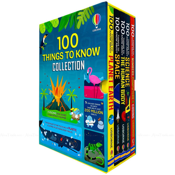 Usborne 100 Things to Know Collection Planet Space Human Body 5 Books Box Set