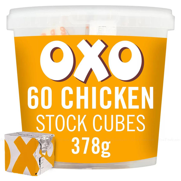 OXO Chicken Stock Cubes Catering Flavour 60Pcs Individual Foil Wrapped Pack 378g