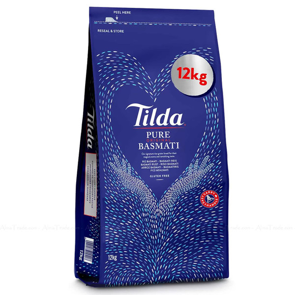 Tilda Pure Basmati Rice Original Natural Grain Long Fluffy Taste Large Pack 12kg