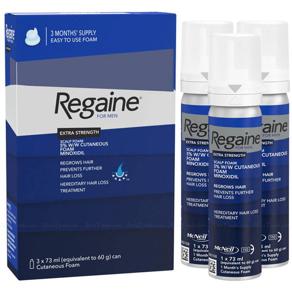 Regaine for Men Hair Loss & Regrowth Scalp Foam Minoxidil Treatment Pack 3x73ml