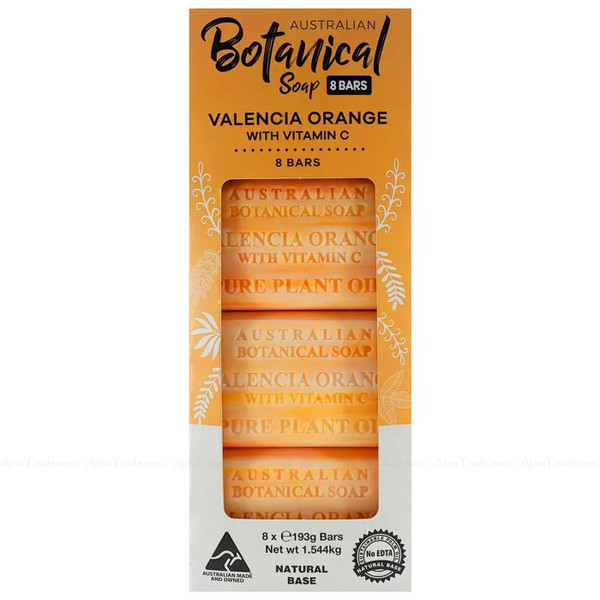 Australian Botanical Valencia Orange with Vitamin C Natural Soap Bars Pack8x193g