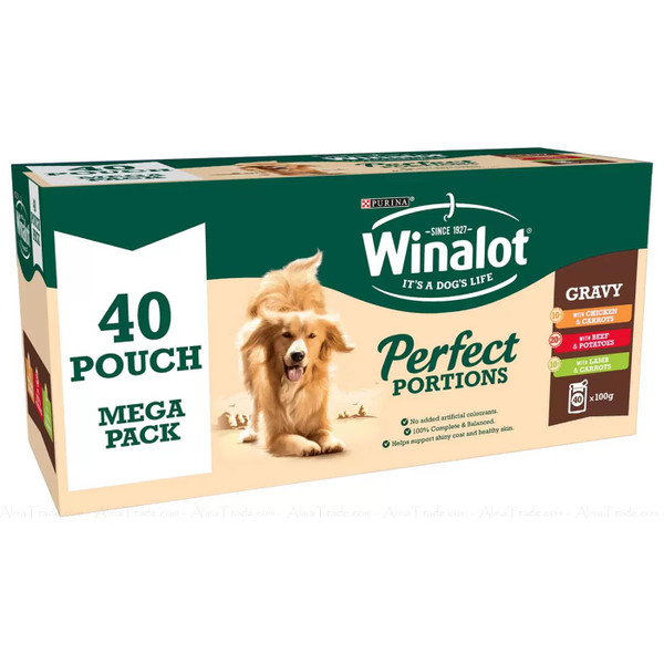 Winalot Perfect Portions Dog Food Mixed Variety Pack in Gravy Chunk Pack 40x100g