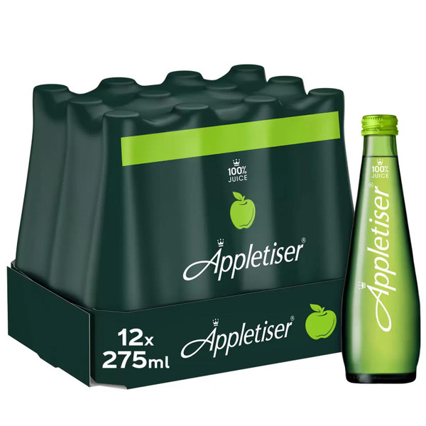 Appletiser Glass Bottles Sparkling Apple Juice from Concentrate Drink 12 x 275ml