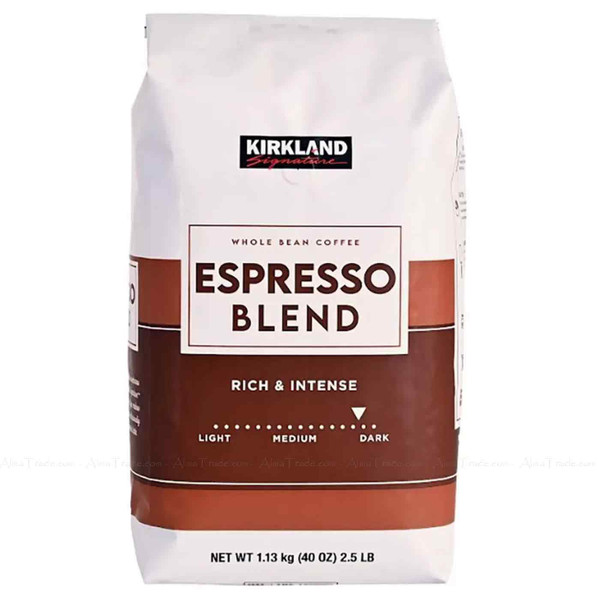 Kirkland Signature Espresso Blend Rich Intense Arabica Whole Bean Coffee 1.13kg