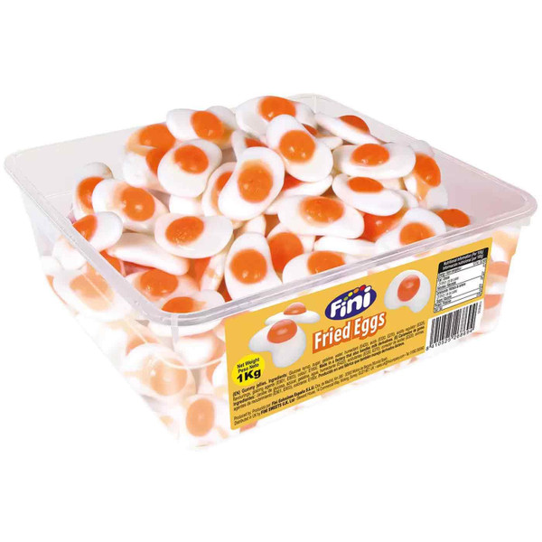 Fini Fried Eggs Tub Fruit Kids Party Bag Candy Gummy Jellie Chewy Sweet Pack 1kg