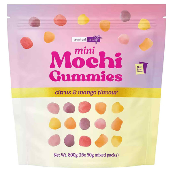 Tropical Fields Mini Mochi Gummies Citrus and Mango Flavour 800g Pack 16 x 50g