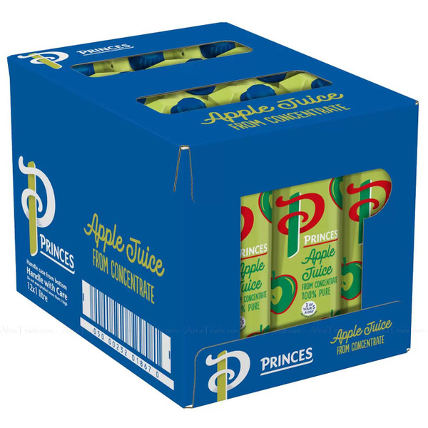 Princes Apple Juice From Concentrate Pure Smooth Carton Pack 12x1000ml (1Litre)