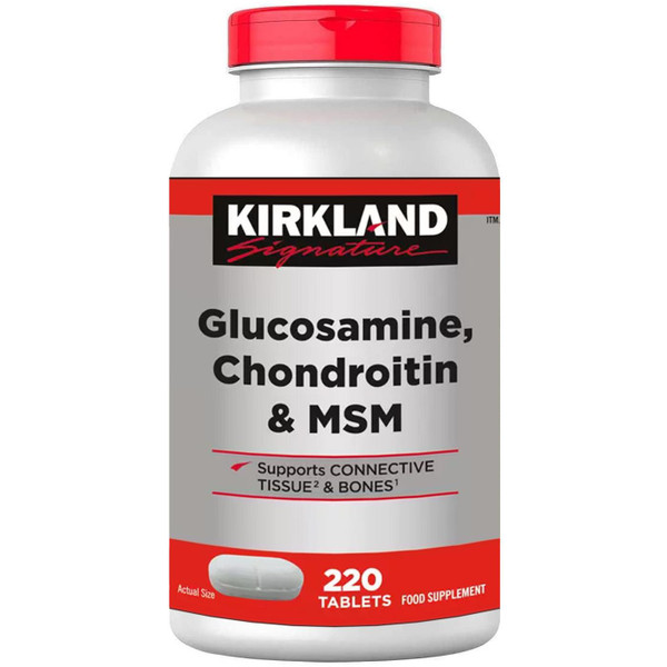 Kirkland Signature Glucosamine, Chondroitin & MSM Vitamin Bones Pack 220 Tablets