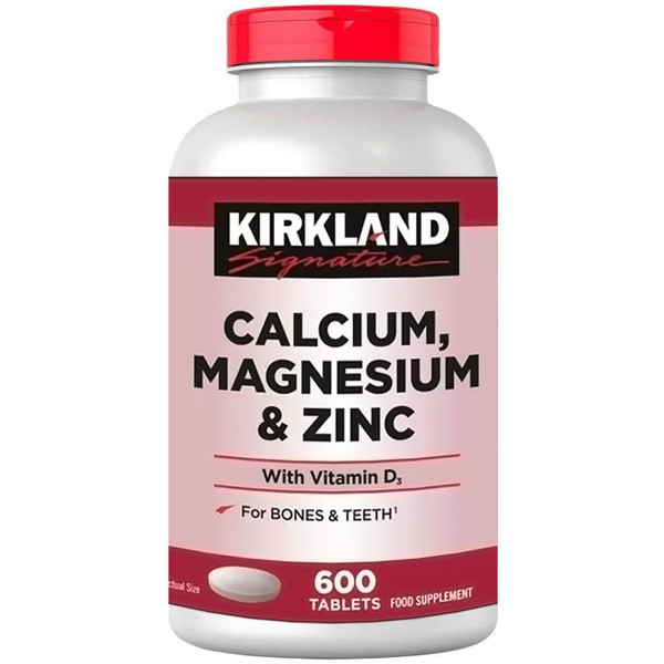 Kirkland Signature Calcium Magnesium &Zinc Vitamin D Bones Teeth Pack 600Tablets
