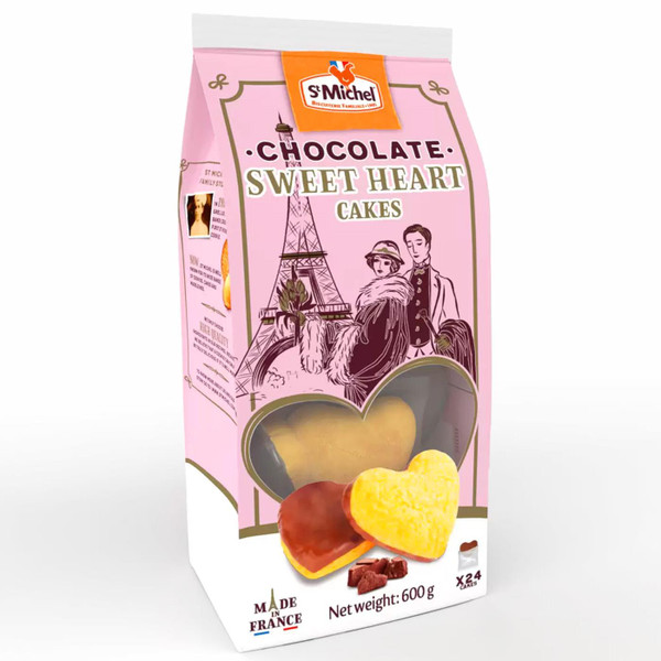 St Michel Milk Chocolate Sweetheart Cakes 24Pcs Vanilla Flavour France Pack 600g