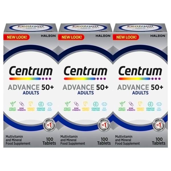 Centrum Advance Adults Over 50+Multivitamin & Mineral Vitamin Pack 3x100 Tablets