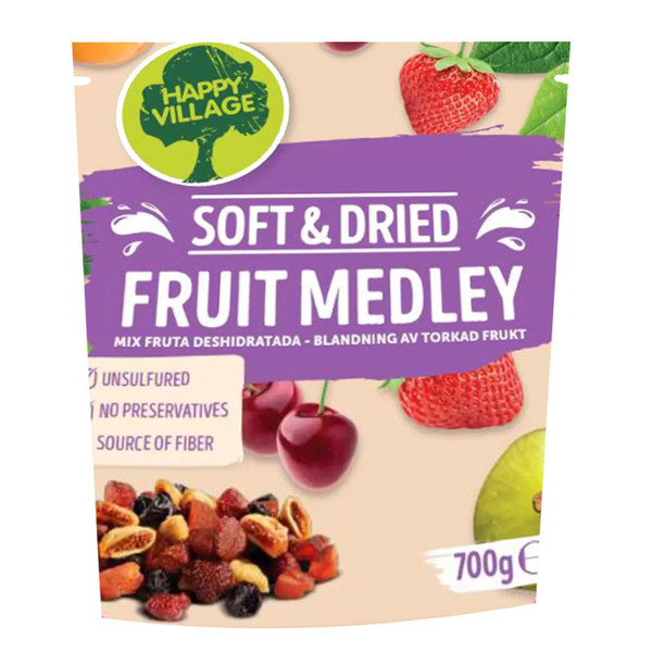 Happy Village Soft &Dried Fruit Medley Superfood Antioxidant Fibre Mix Pack 700g