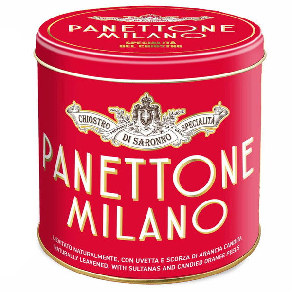 Lazzaroni Chiostro Di Saronno Italian Classic Panettone Milano Cake Gift Tin 1kg
