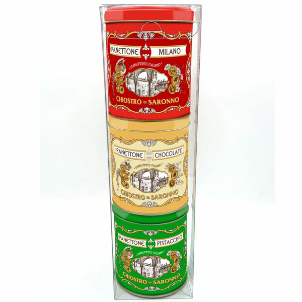 Lazzaroni Chiostro Di Saronno Mix Mini Italian Panettone Cake Gift Tower 3x 100g
