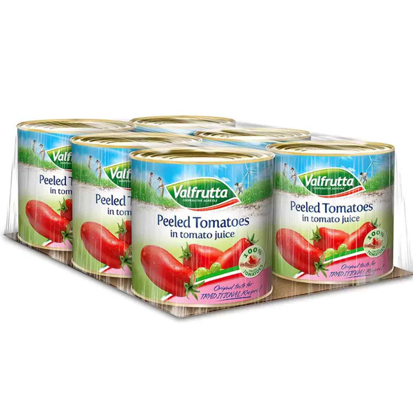 Valfrutta Peeled Plum Tomatoe Tomato Juice Italian Catering Tin Can Pack 6x2.5kg
