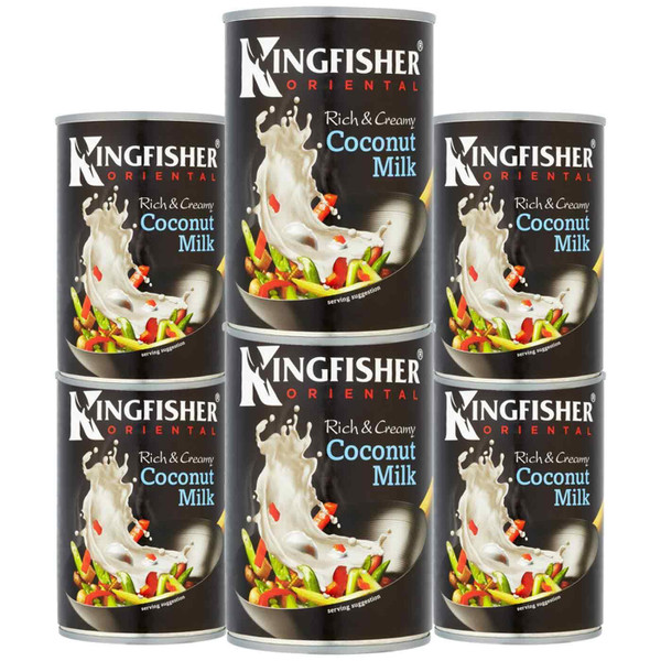 Kingfisher Oriental Coconut Milk Rich & Creamy Cans Cooking Tins Pack 6 x 400ml
