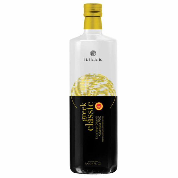 ILIADA Greek Classic Kalamata PDO Extra Virgin Olive Oil Cold-pressed Bottle 1L