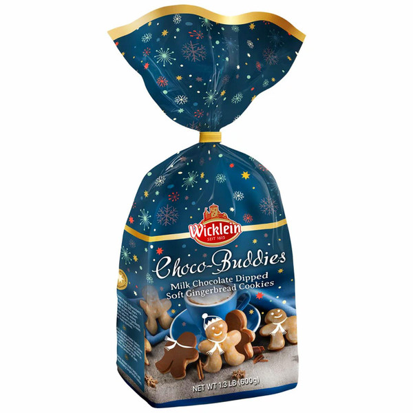 Wicklein Choco Buddies Milk Chocolate Dipped Soft Gingerbread Cookies Pack 600g