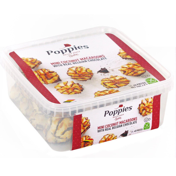 Poppies Master Baker Mini Coconut Macaroons With Real Belgian Chocolate Pack700g