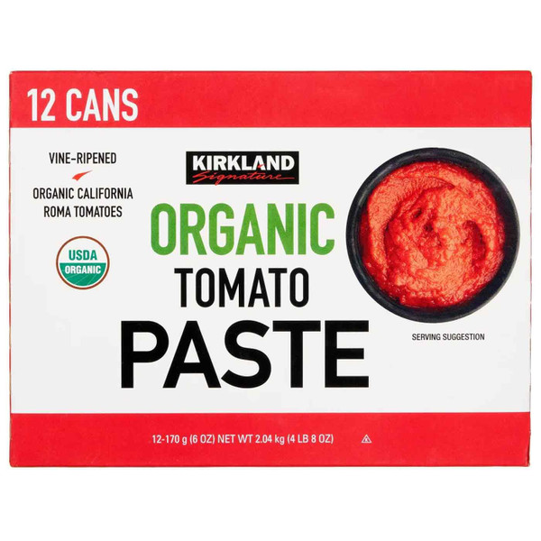 Kirkland Signature Organic Tomato Paste Pizza Pasta Sauce Tin Cans Pack 12x170g