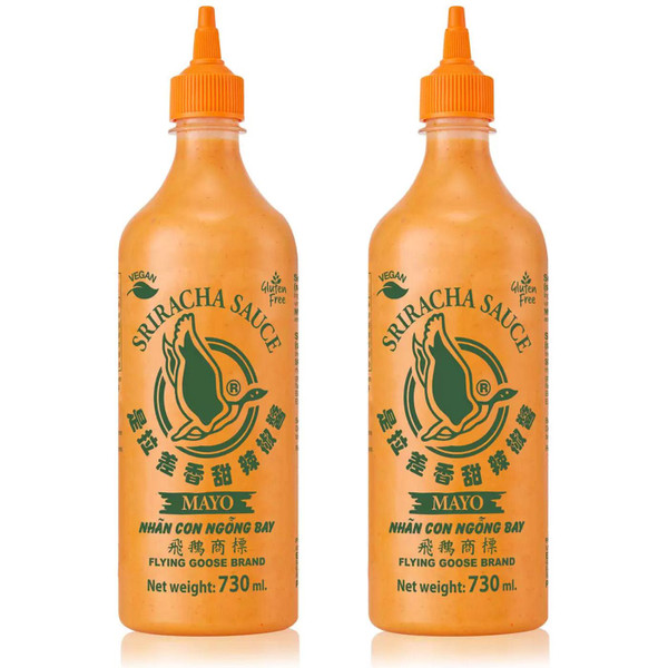 Flying Goose Brand Sriracha Mayo Chili Sauce Flavour Vegan Taste Pack 2 x 730ml