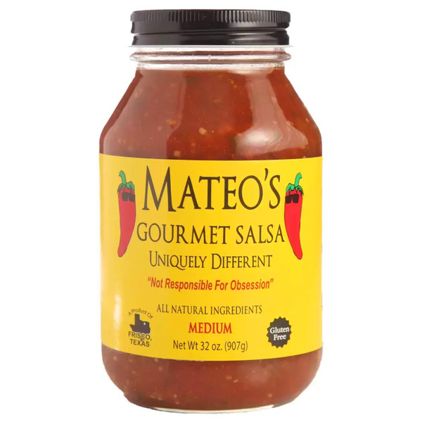 Mateo's Gourmet Texas Medium Salsa Medium Heat Spice Natural Flavour Taste 907g