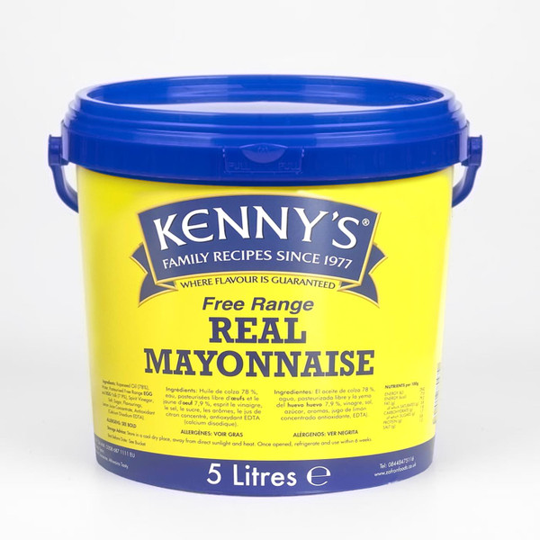 Kenny's Real Mayonnaise Creamy Mayo Sauce Dip Sandwich Salad Burger Tub Pack 5L