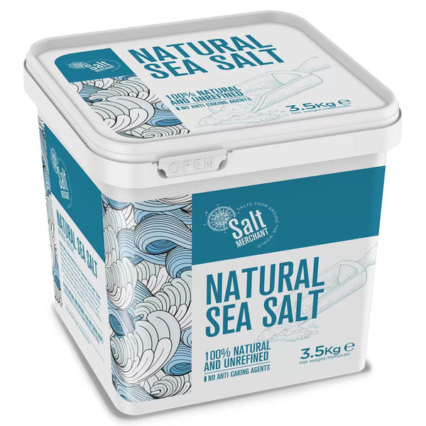 Cornish Salt Merchant Natural Sea Salt Natural Unrefined Season Spice Tub 3.5kg