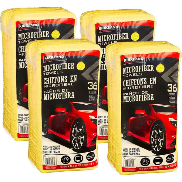 Kirkland Microfibre Ultra Plush Eurow Microfiber Car Cloth Pack of 4 x 36 Towels