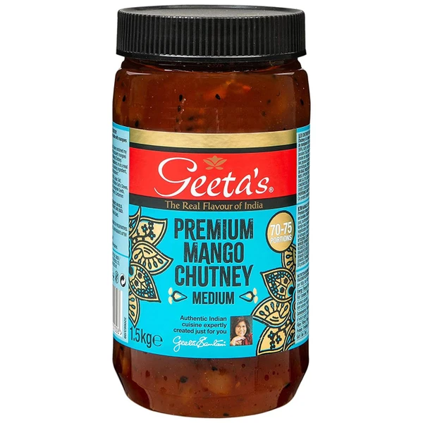 Geeta's Premium Mango Chutney Medium Real Flavour India Gluten Free Pack 1.5kg