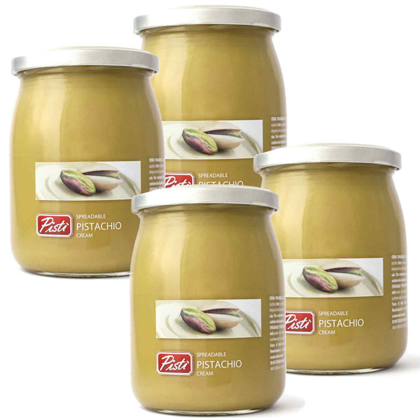 Pisti Sicilian Pistachio Cream Spread Baking Spreadable Smooth Paste Jar 4x 600g