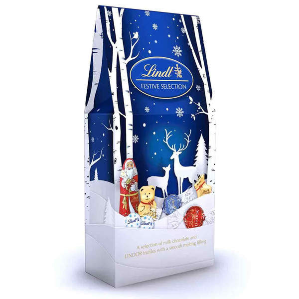 Lindt Lindor Festive Selection Assorted Milk Chocolate Truffles Xmas Pouch 650g